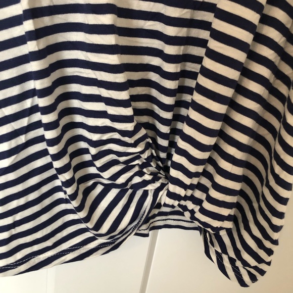 Navy/White Striped Knotted Tank - Picture 2 of 3